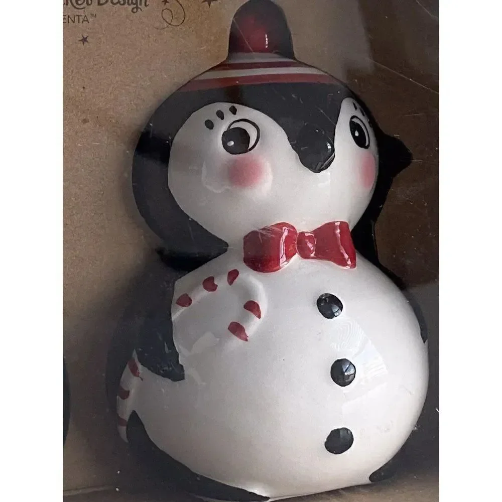 Johanna Parker Penguin‎ Holiday Salt And Pepper Shakers Set NEW
